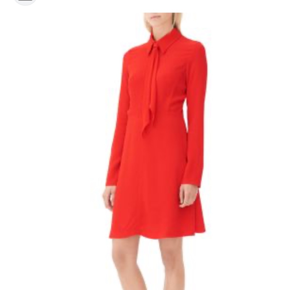 Sandro Red Knee-Length Shirt Dress